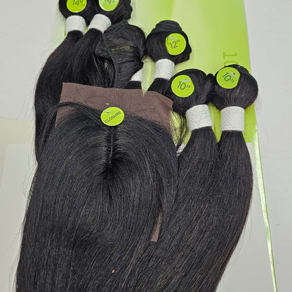Unprocessed virgin remy hair 7pcs straight sew-in wefts; Brazilian multipack. image 0