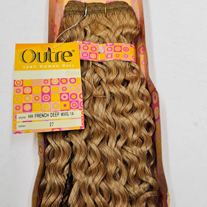 Human hair french deep wave weave; curly sew-in weft. image 2