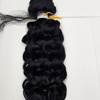 Unprocessed natural human hair weave new bohemian; curly sew-in weft. image 1