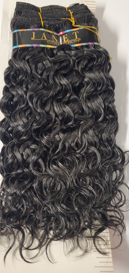 Human hair tangle-free water wave weave; curly sew-in weft. image 3