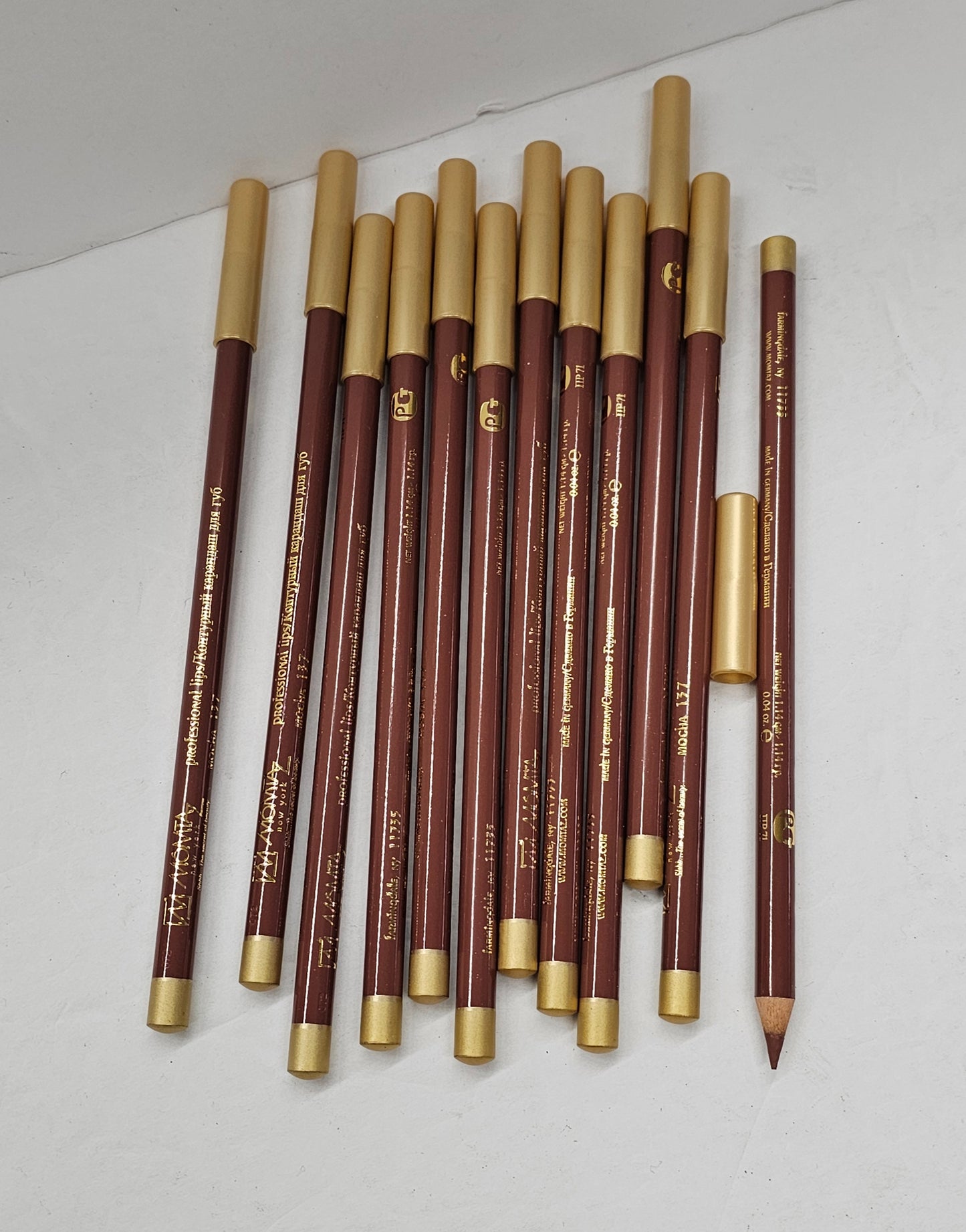 Set of 12 professional lipliner pencils; Mocha; 0.04oz image 0
