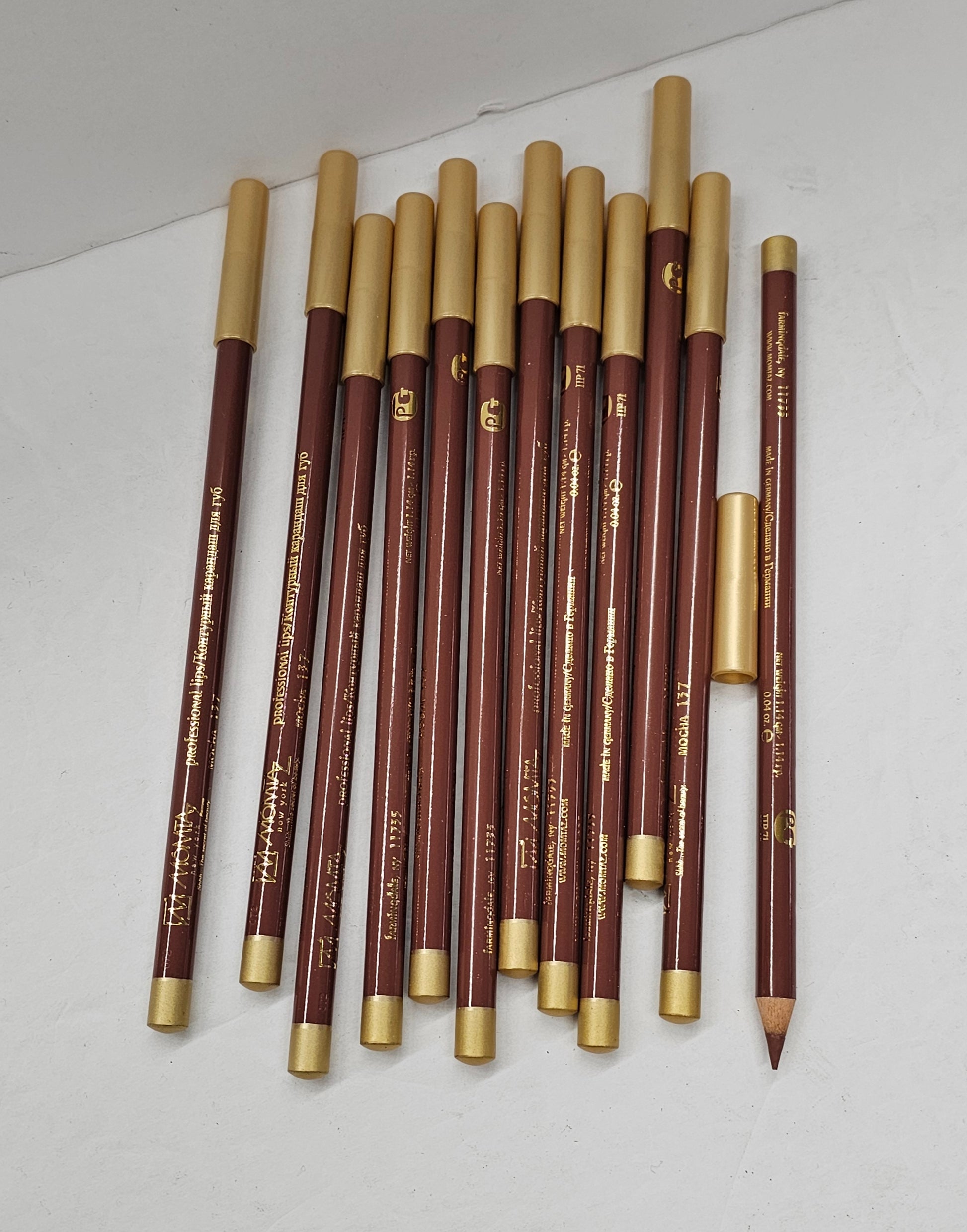 Set of 12 professional lipliner pencils; Mocha; 0.04oz image 0