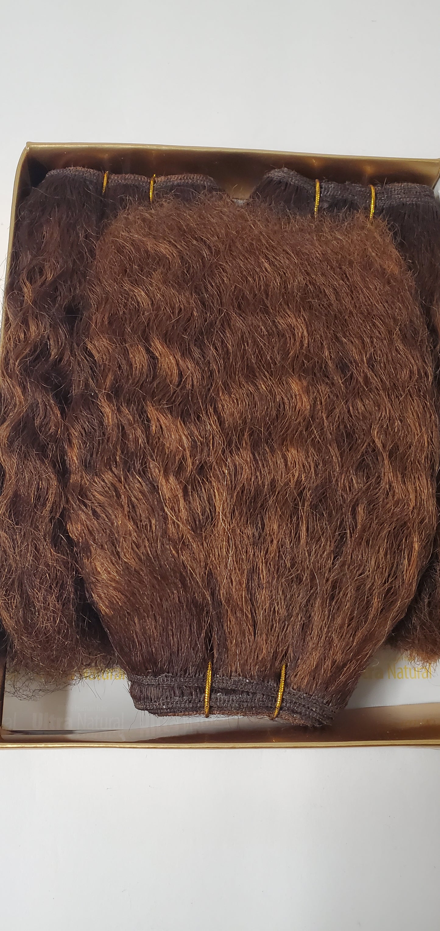 human hair tangle-free ultra natural weave wavy 3pcs  8 inch sew-in weft. image 6