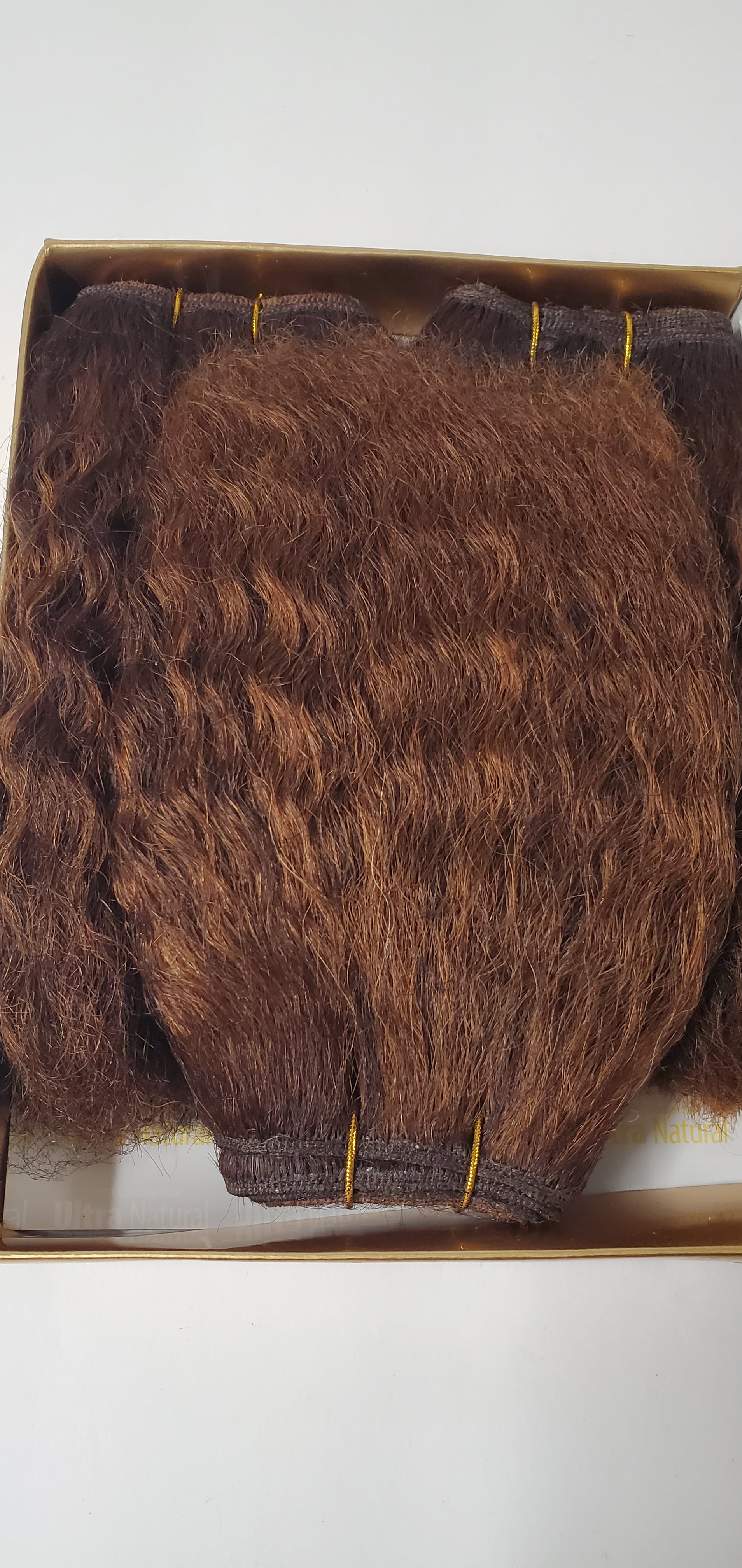 human hair tangle-free ultra natural weave wavy 3pcs  8 inch sew-in weft. image 6