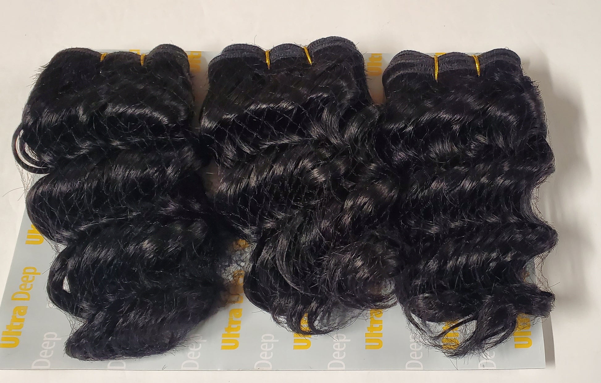 Human hair tangle-free weave; ultra deep; 3pcs; curly; wefts; sew-in. image 4