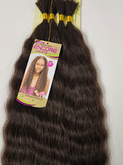 Wet and wavy human hair premium blend  Super French bulk for braiding image 1