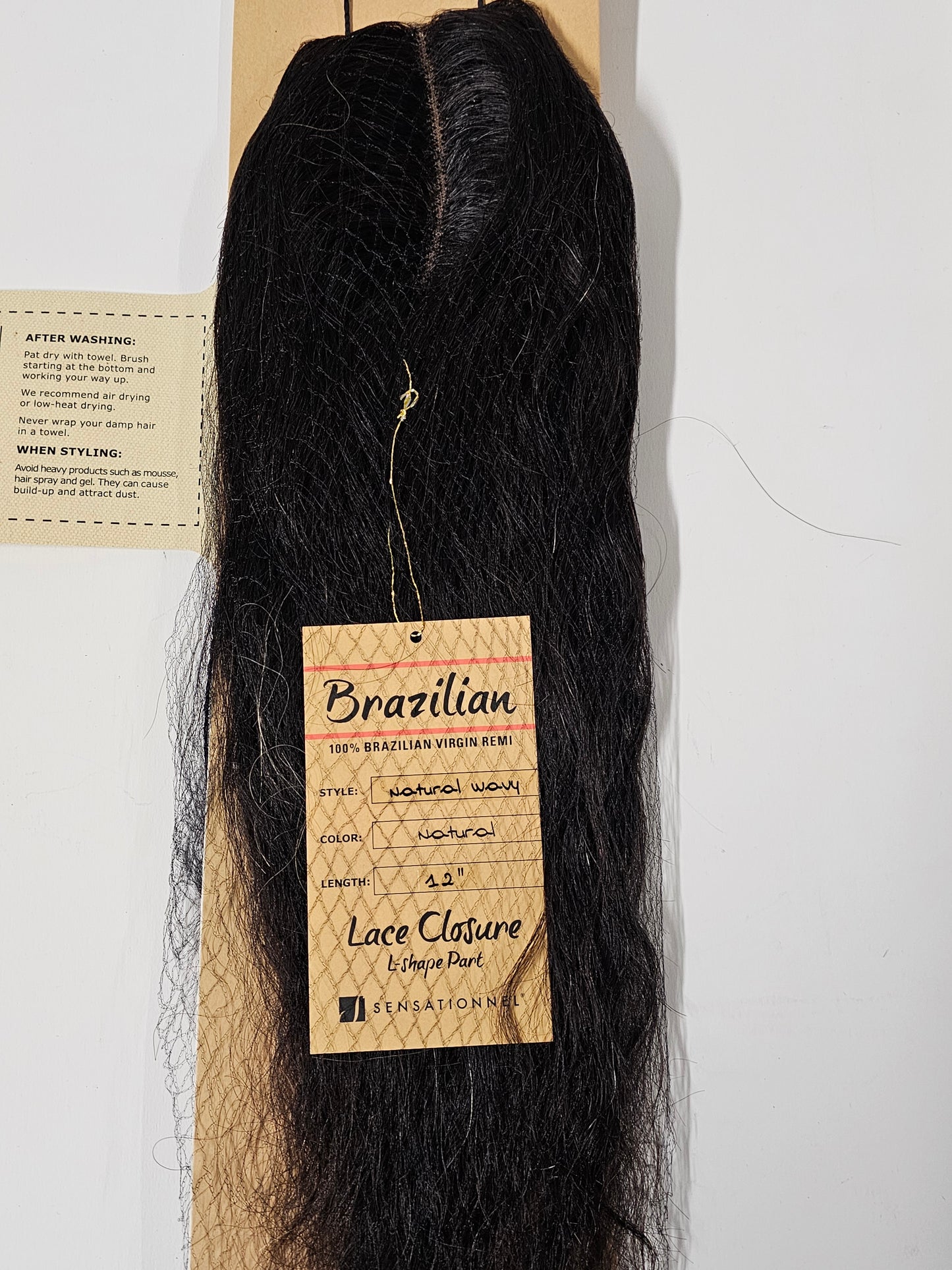 Hand-tied lace closure natural wavy; invisible L-shape image 2