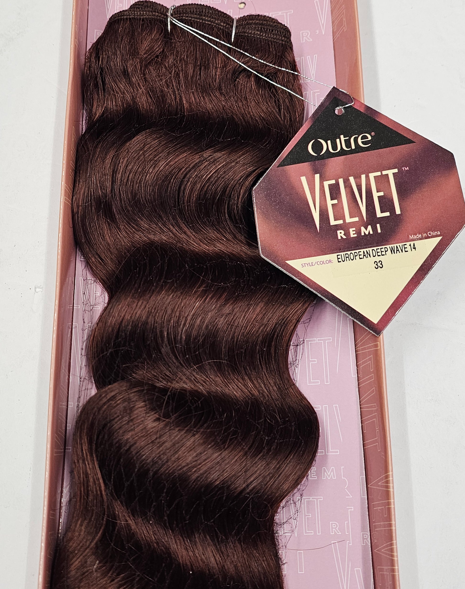 Velvet remi human hair weave Euro deep wave; curly sew-in weft. image 4