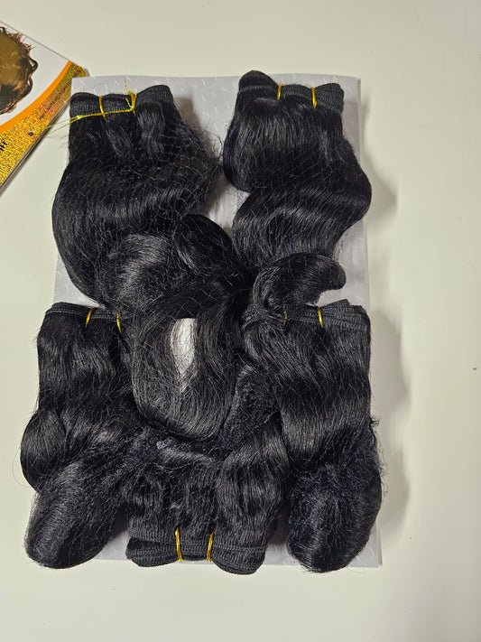 Human hair tangle-free weave; body romance; sew-in; curly; 6pcs image 1