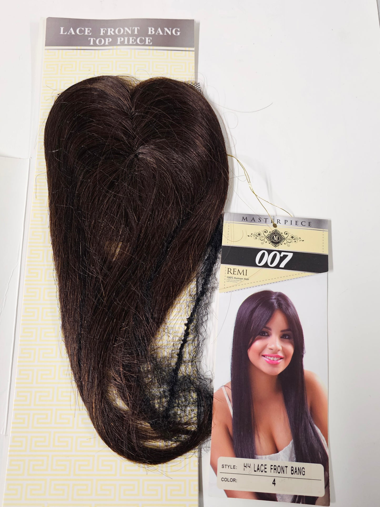 Hand tied lace front band; Straight; top piece image 0