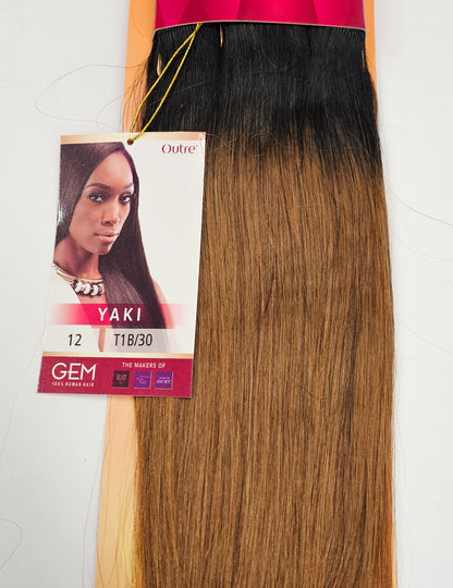 Human hair yaki weave argan oil smooth; shed-free straight sew-in weft. image 0