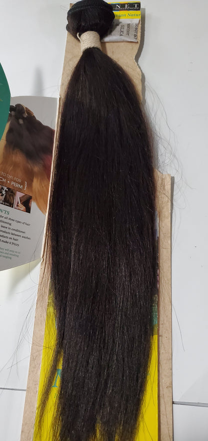 Virgin remy human hair weave; steam permed; straight; weft; sew-in image 0