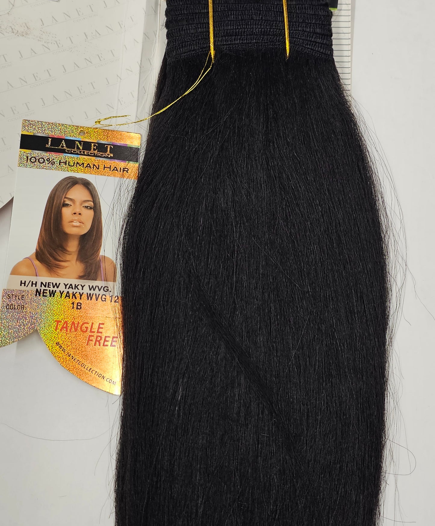 Human hair tangle-free new yaky weave straight; perm yaky sew-in weft. image 3