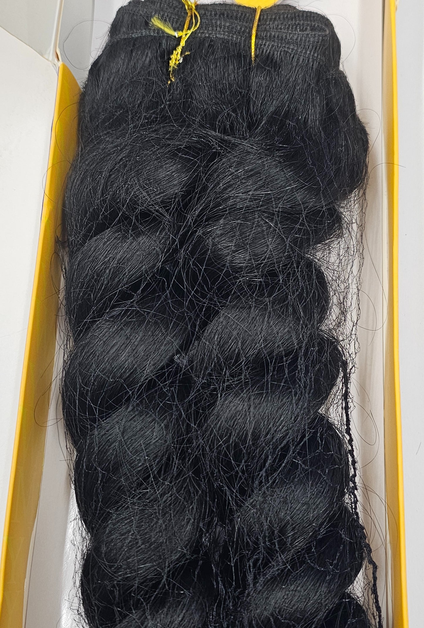 Human hair tangle-free weave french twist; curly sew-in weft. image 2