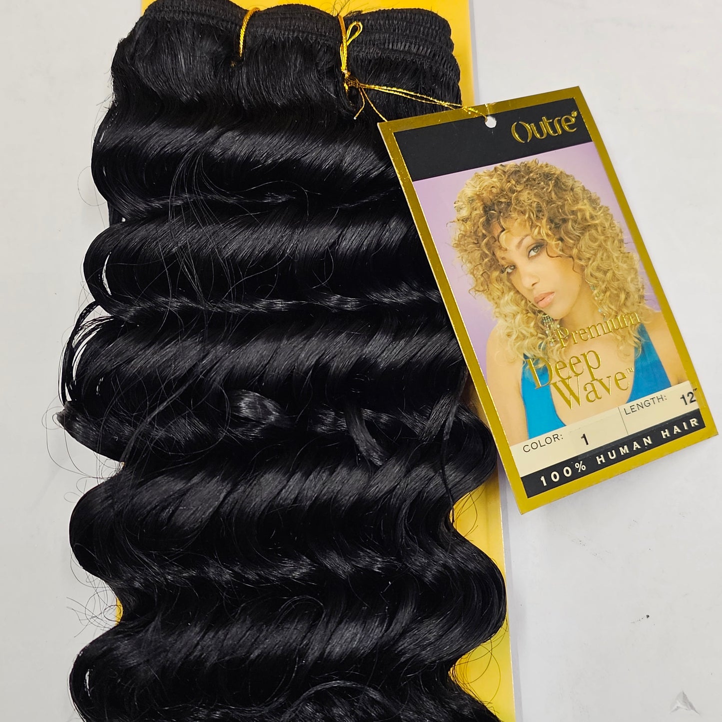 Human hair premium deep wave weave tangle-free; curly sew-in weft. image 4
