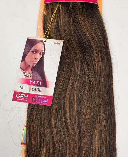 Human hair yaki weave argan oil smooth; shed-free straight sew-in weft. image 2
