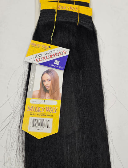 Human hair weave yaky straight for sew-in, wefts image 4