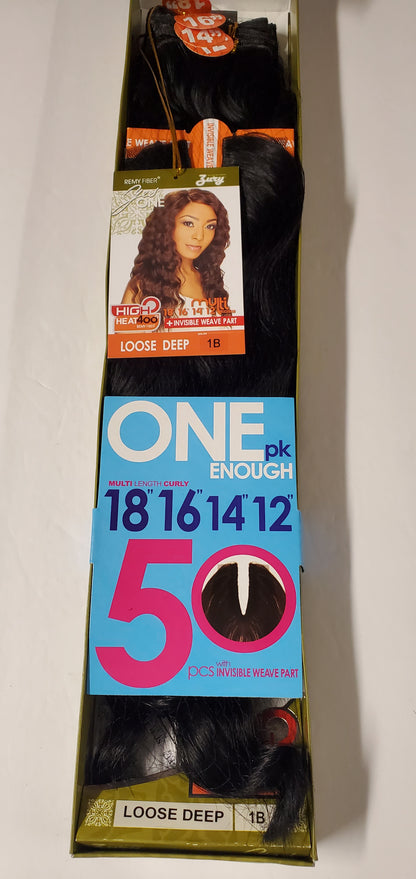 Multi length hair extensions; loose deep; curly; weft; sew-in ; for women; Zury image 2