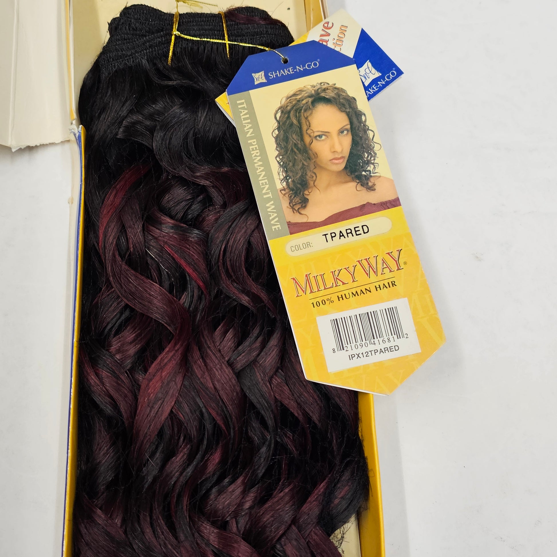 Human hair weave italian perm wave tangle-free; curly sew-in weft. image 1