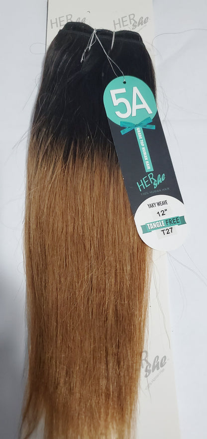 Human hair yaky weave 5A grade yaky weave; shed-free straight sew-in weft. image 3