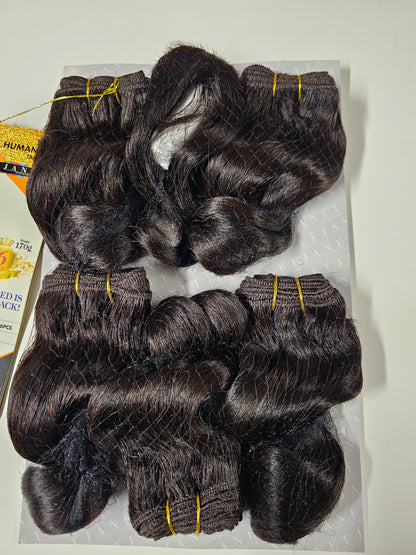 Human hair tangle-free weave; body romance; sew-in; curly; 6pcs image 2
