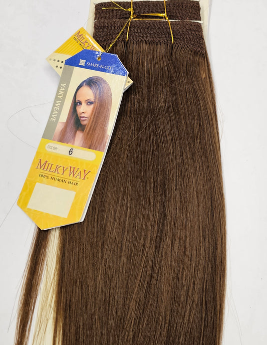 Human hair weave yaky straight for sew-in, wefts image 0