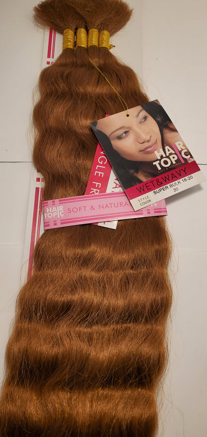 Human hair blended super bulk wet and wavy; tangle-free; braiding hair; soft and image 0