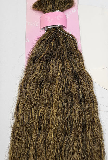 Tangle-free human hair blend super bulk for braiding; wavy; special made image 2