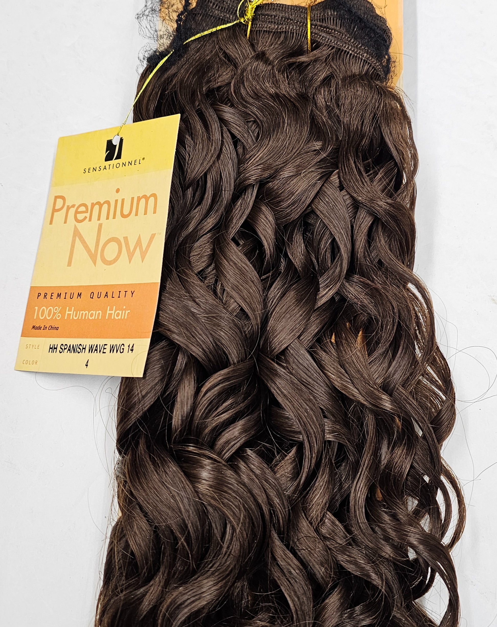 Human hair tangle-free spanish wave weave; curly sew-in weft. image 8