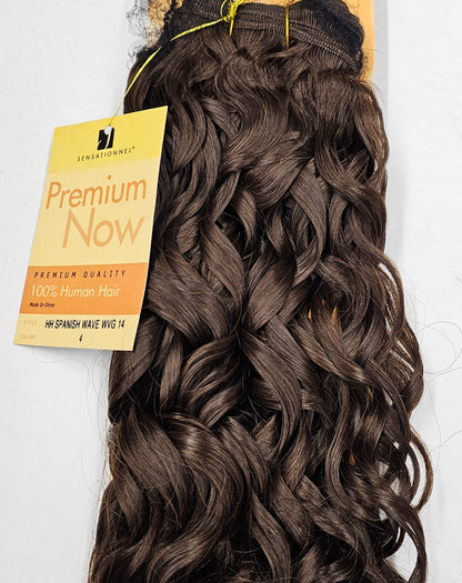 Human hair tangle-free spanish wave weave; curly sew-in weft. image 8