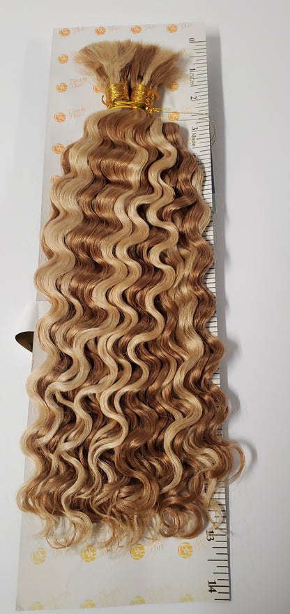 Human hair new deep bulk tangle-free for braiding; curly wet and wavy bulk hair. image 8