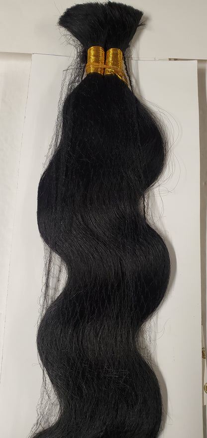 Curly human hair tangle-free new yaky body bulk for braiding; 100% human hair image 2