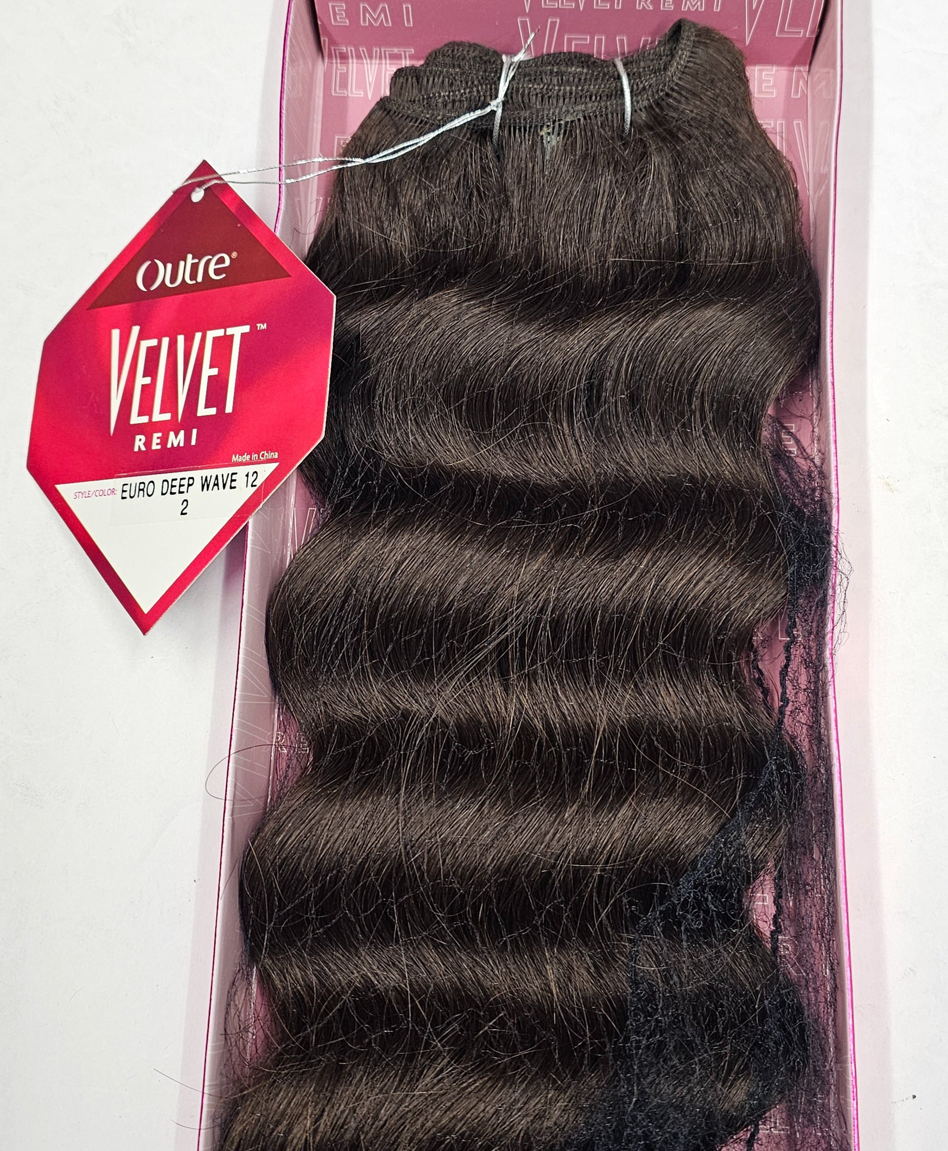 Velvet remi human hair weave Euro deep wave; curly sew-in weft. image 5