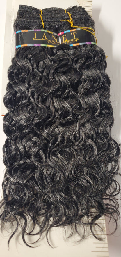 Human hair tangle-free water wave weave; curly sew-in weft. image 2