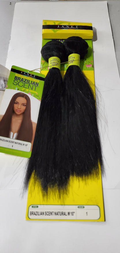 Human hair blend Brazilian scent natural weave; sew-in; weft; straight image 1