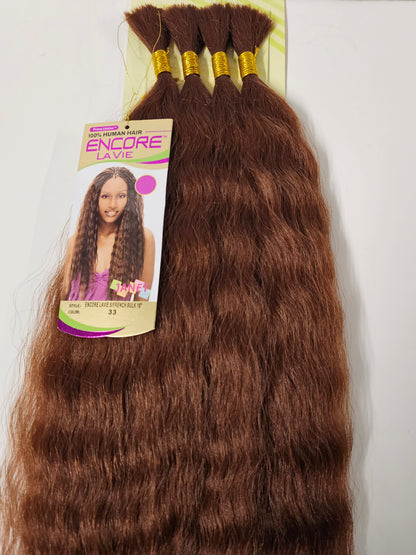 Wet and wavy human hair premium blend  Super French bulk for braiding image 6