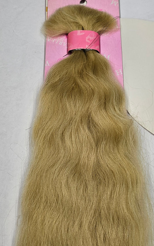 Tangle-free human hair blend super bulk for braiding; wavy; special made image 0
