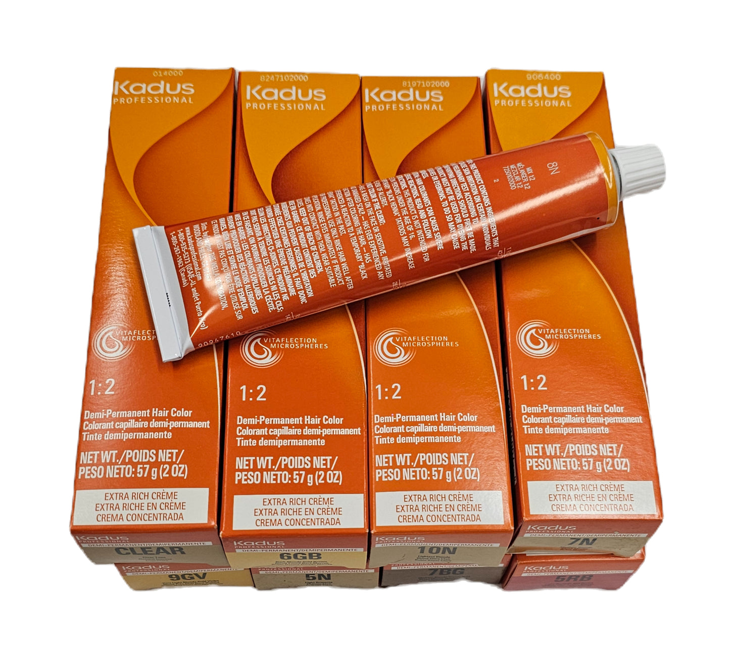 Set of 6 Kadus demi-permanent hair color; extra rich creme; 2oz; for unisex image 2