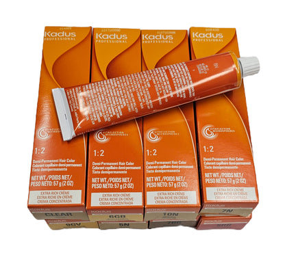 Set of 6 Kadus demi-permanent hair color; extra rich creme; 2oz; for unisex image 2