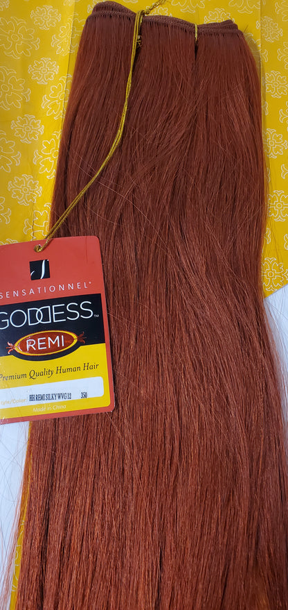 Human hair remi silky weave; straight sew-in weft; Goddess image 3