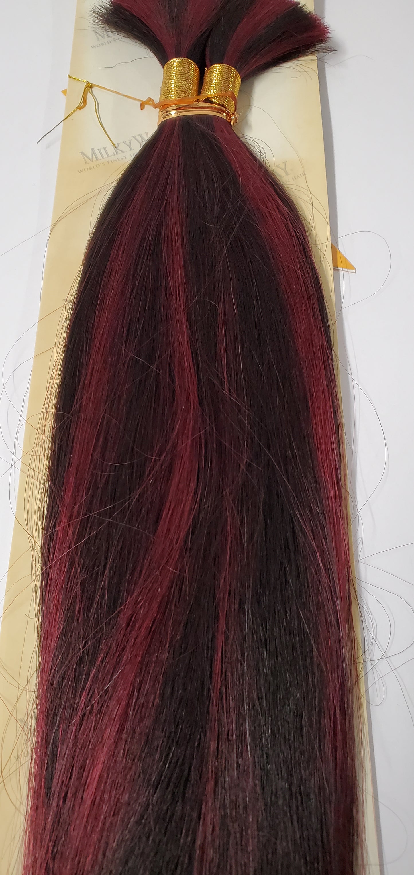 Human hair tangle-free yaki bulk straight for braiding; Milky way image 1