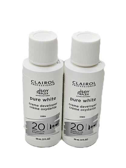 Set of 2 Clairol professional pure white creme developer 20 volume; 2fl.oz x2 image 1