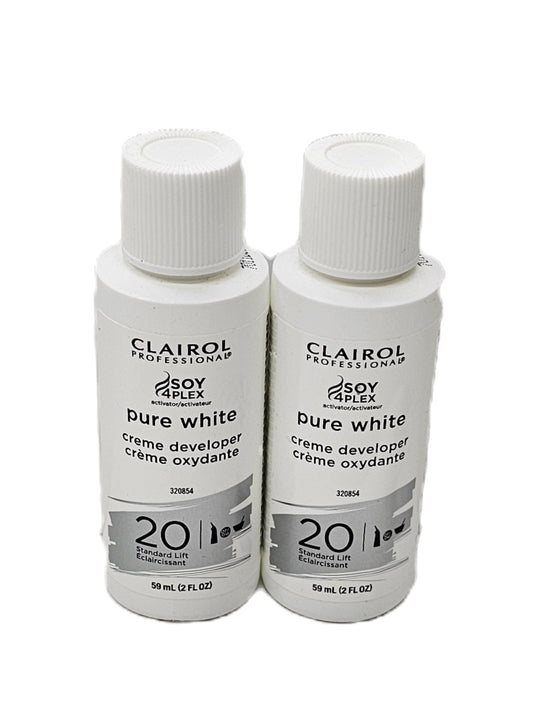 Set of 2 Clairol professional pure white creme developer 20 volume; 2fl.oz x2 image 1