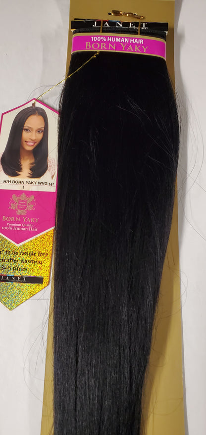 Human hair tangle-free weave born yaky; straight sew-in weft. image 6
