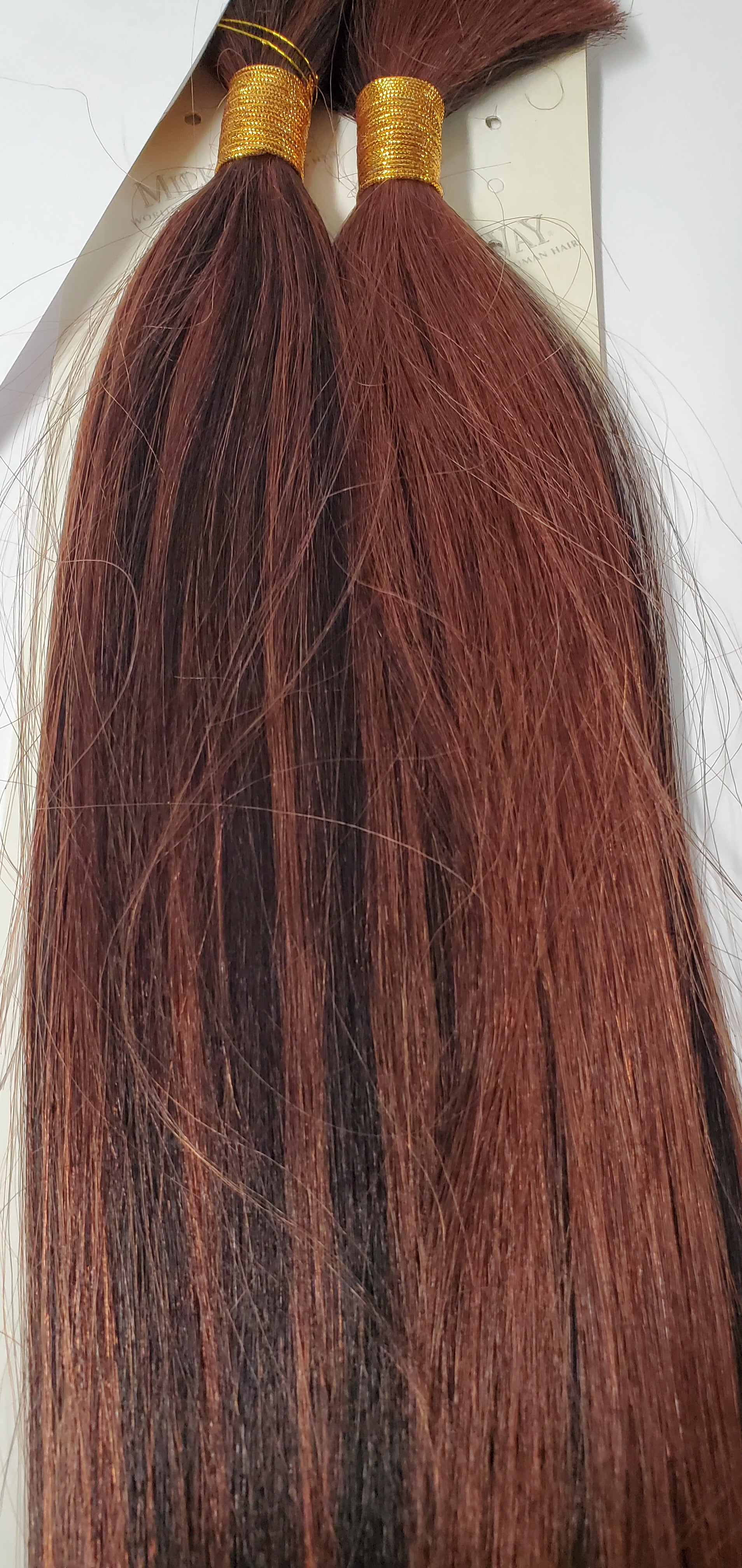 Human hair tangle-free yaki bulk straight for braiding; 16 inch. image 1