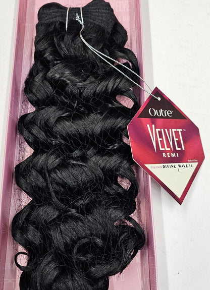 Outre velvet remi human hair weave divine wave; curly sew-in weft. image 9