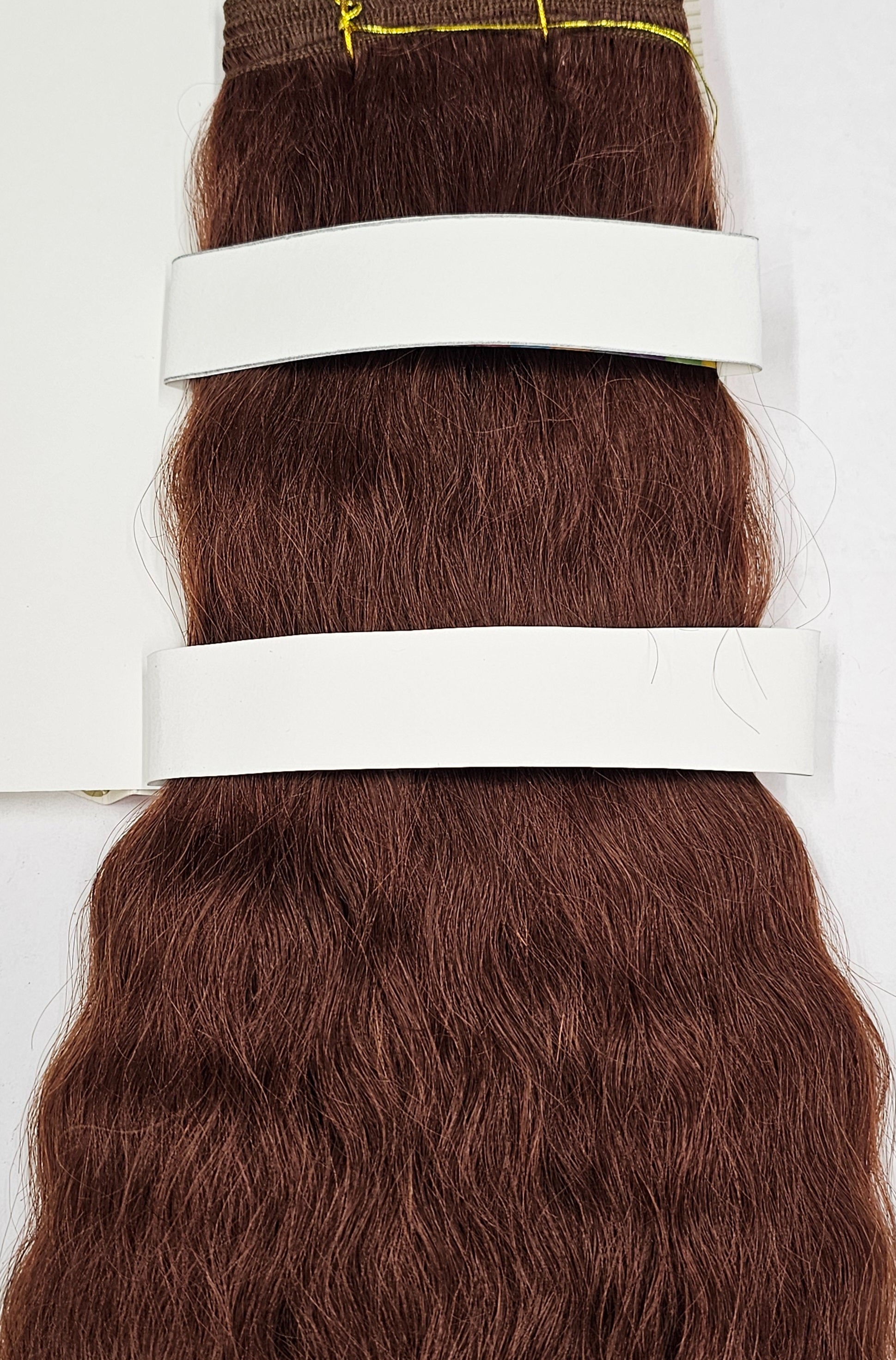 Human hair tangle-free super French weaving; wavy sew-in weft image 7
