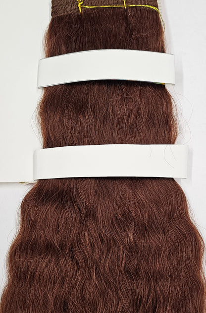 Human hair tangle-free super French weaving; wavy sew-in weft image 7