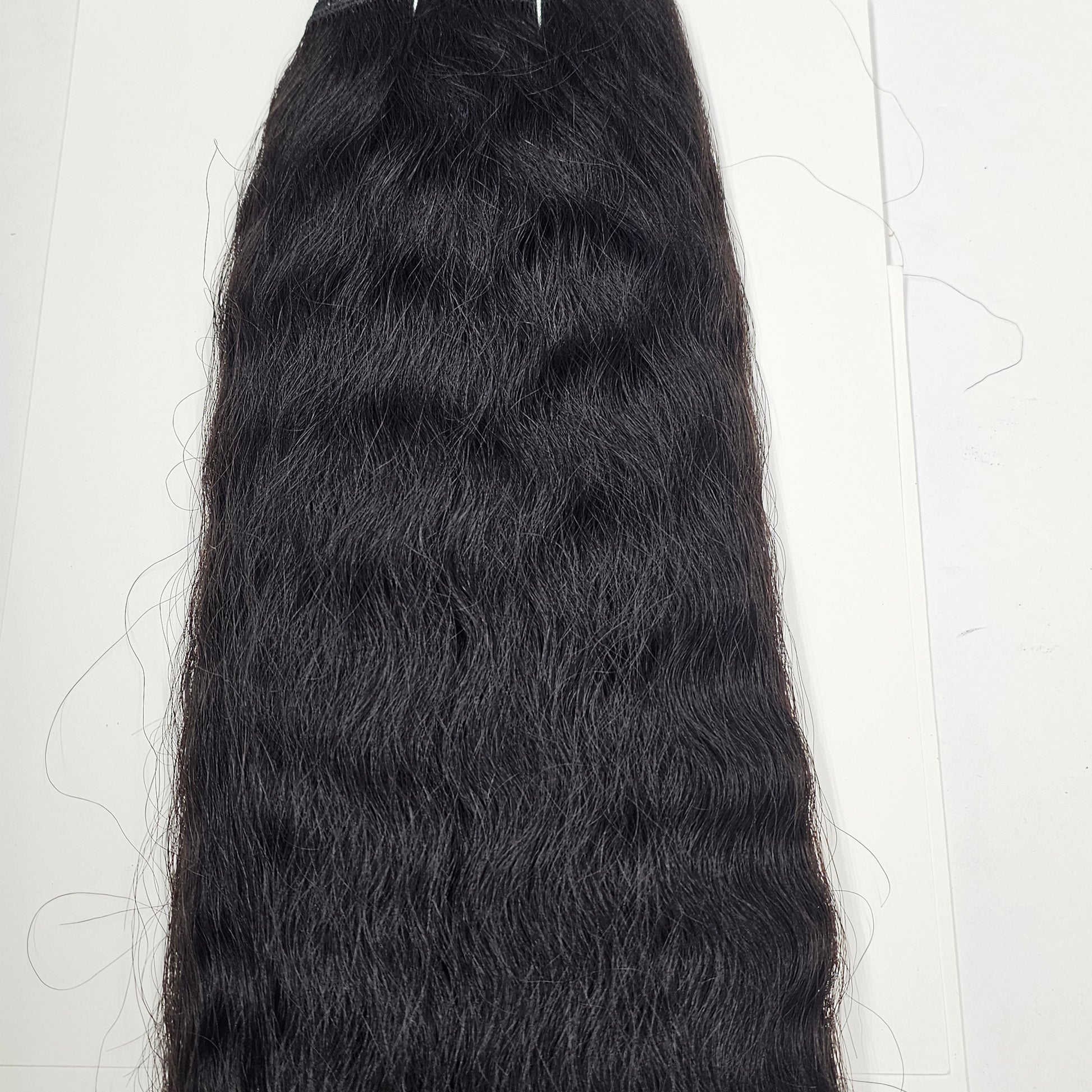 Human hair velvet remi french wave weave; wavy sew-in weft. image 2