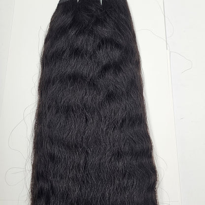 Human hair velvet remi french wave weave; wavy sew-in weft. image 2